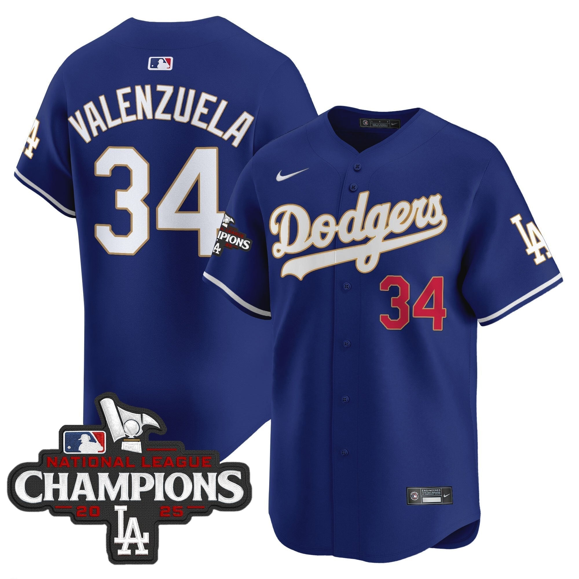 Dodgers 2025 National League Champions Vapor Premier Limited Jersey - All Stitched