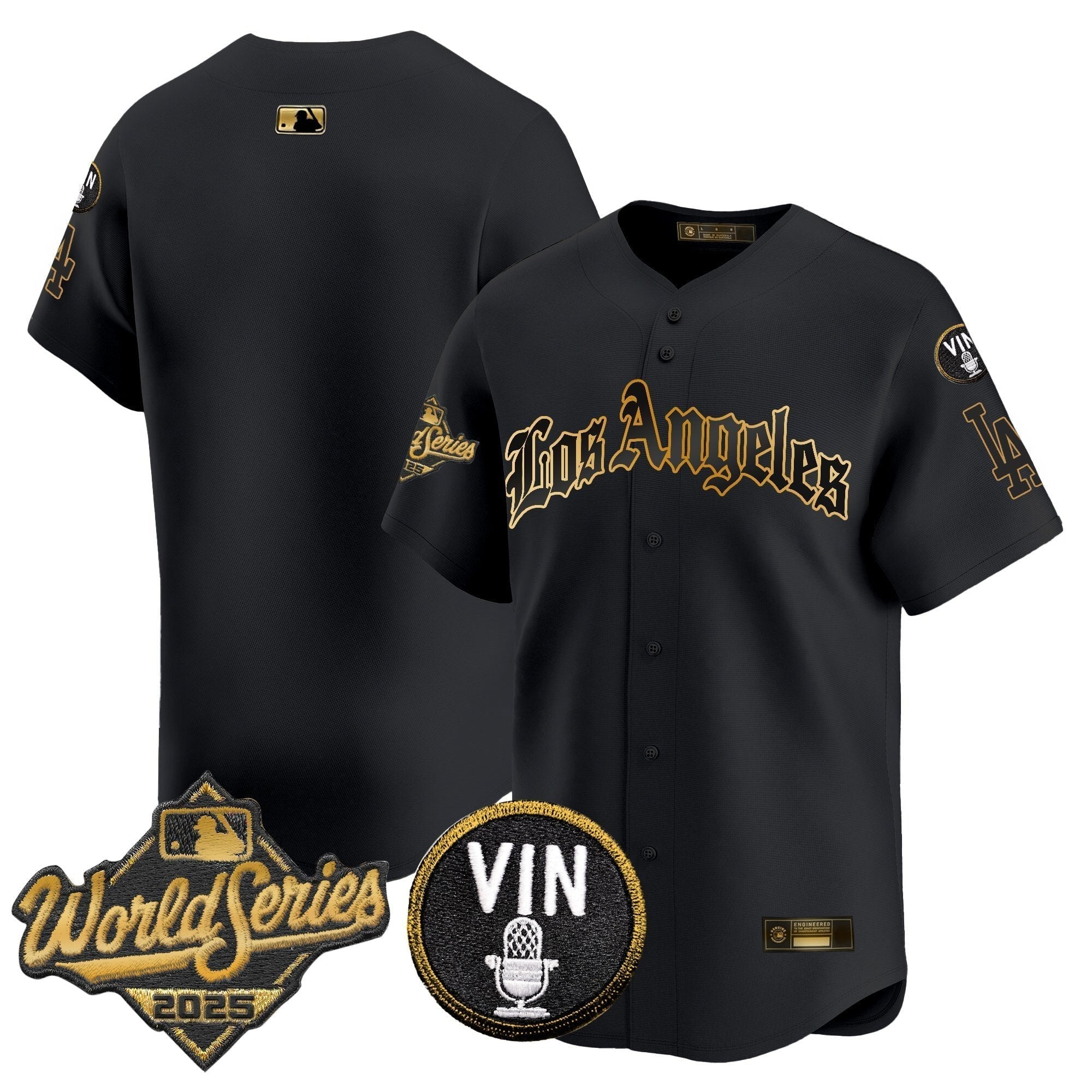 Dodgers 2025 World Series Vapor Premier Limited Jersey - LA Gothic Edition - All Stitched