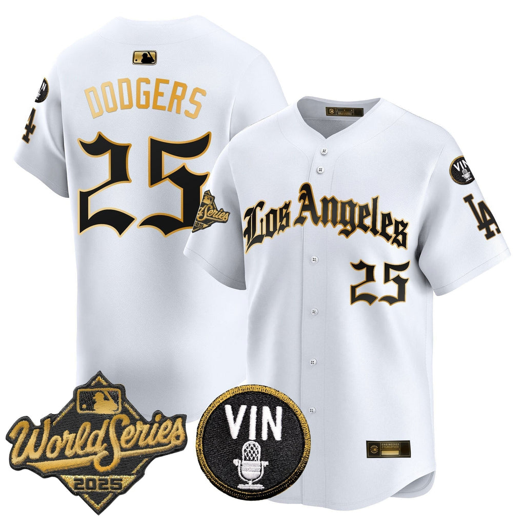 Dodgers 2025 World Series Vapor Premier Limited Jersey - LA Gothic Edition - All Stitched
