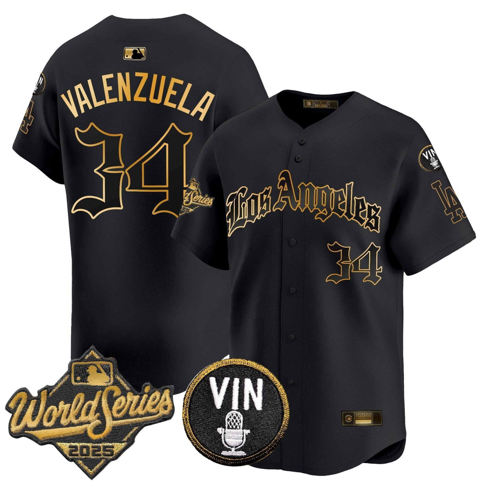 Dodgers 2025 World Series Vapor Premier Limited Jersey - LA Gothic Edition - All Stitched