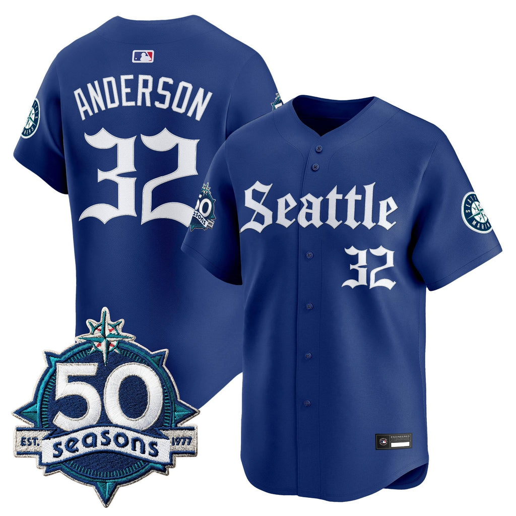 SEA 50 Seasons Patch Vapor Premier Limited Jersey - Gothic Edition - Stitched