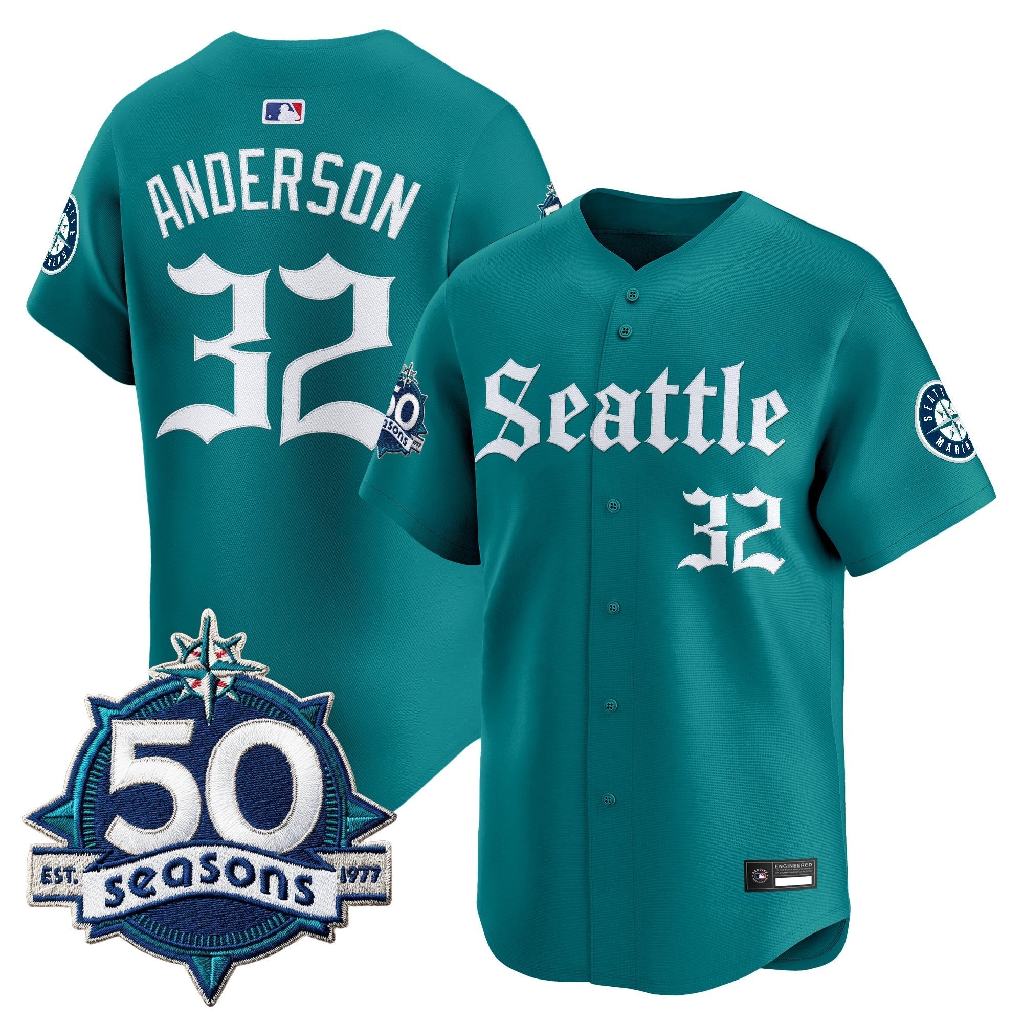 SEA 50 Seasons Patch Vapor Premier Limited Jersey - Gothic Edition - Stitched