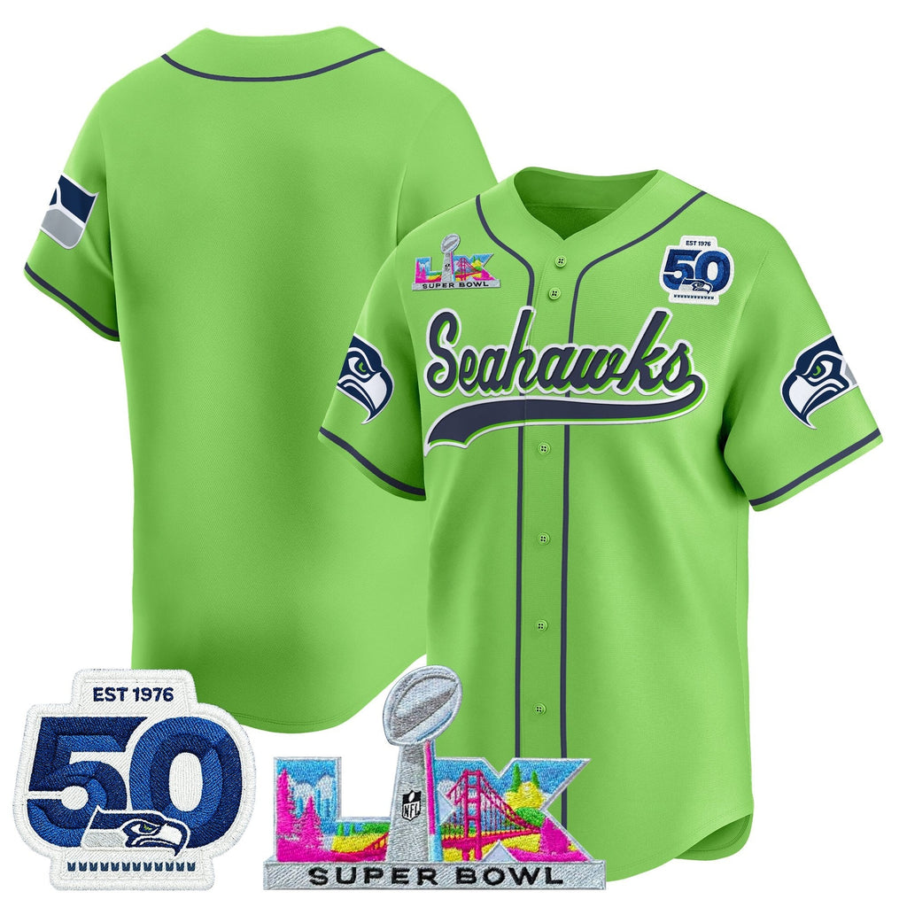 SEA Super Bowl LX Vapor Baseball Jersey - Stitched