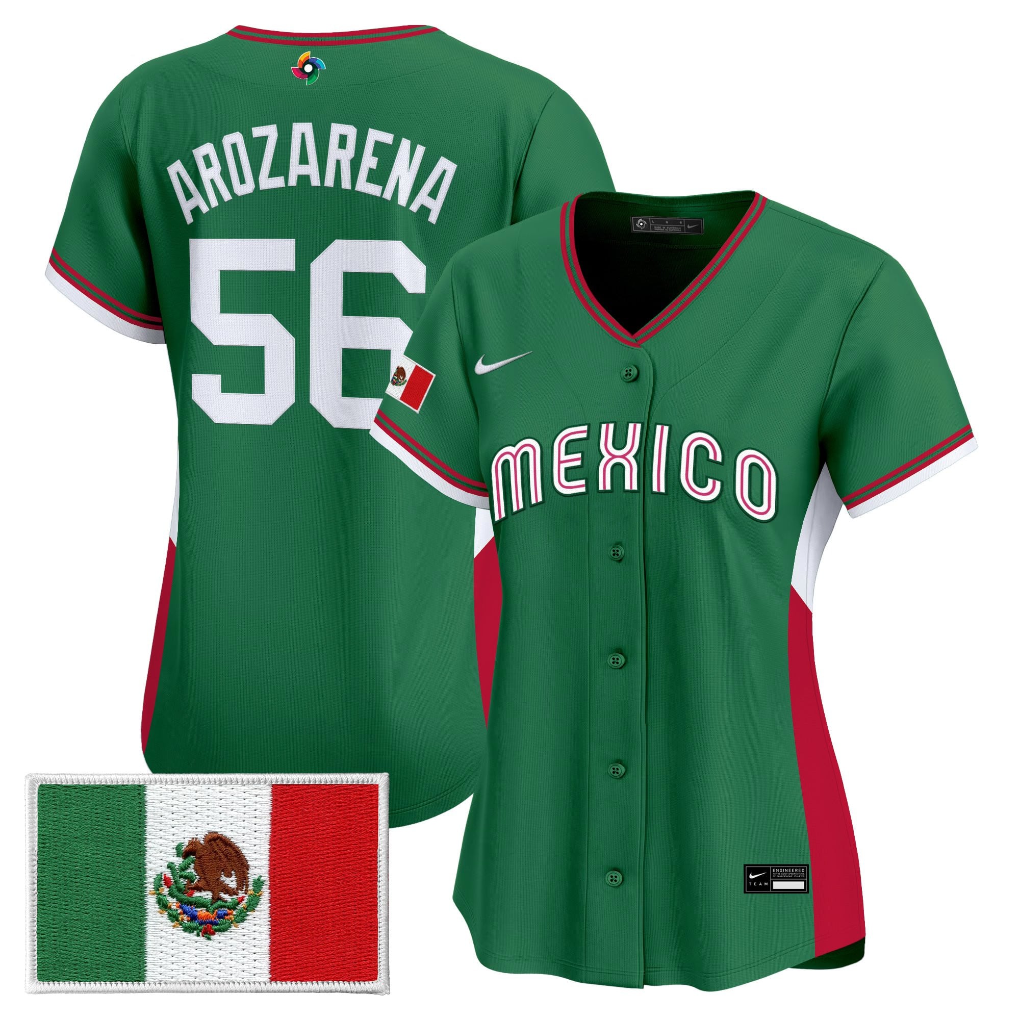 Women's Team Mexico World Baseball Classic Vapor Premier Jersey - 2026 Roster - All Stitched