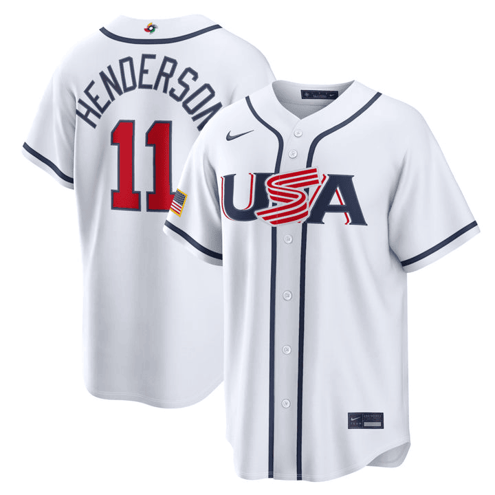 11 Gunnar Henderson Usa 2026 World Baseball Classic Baseball Jersey Team Usa Wbc 2026 Merch White