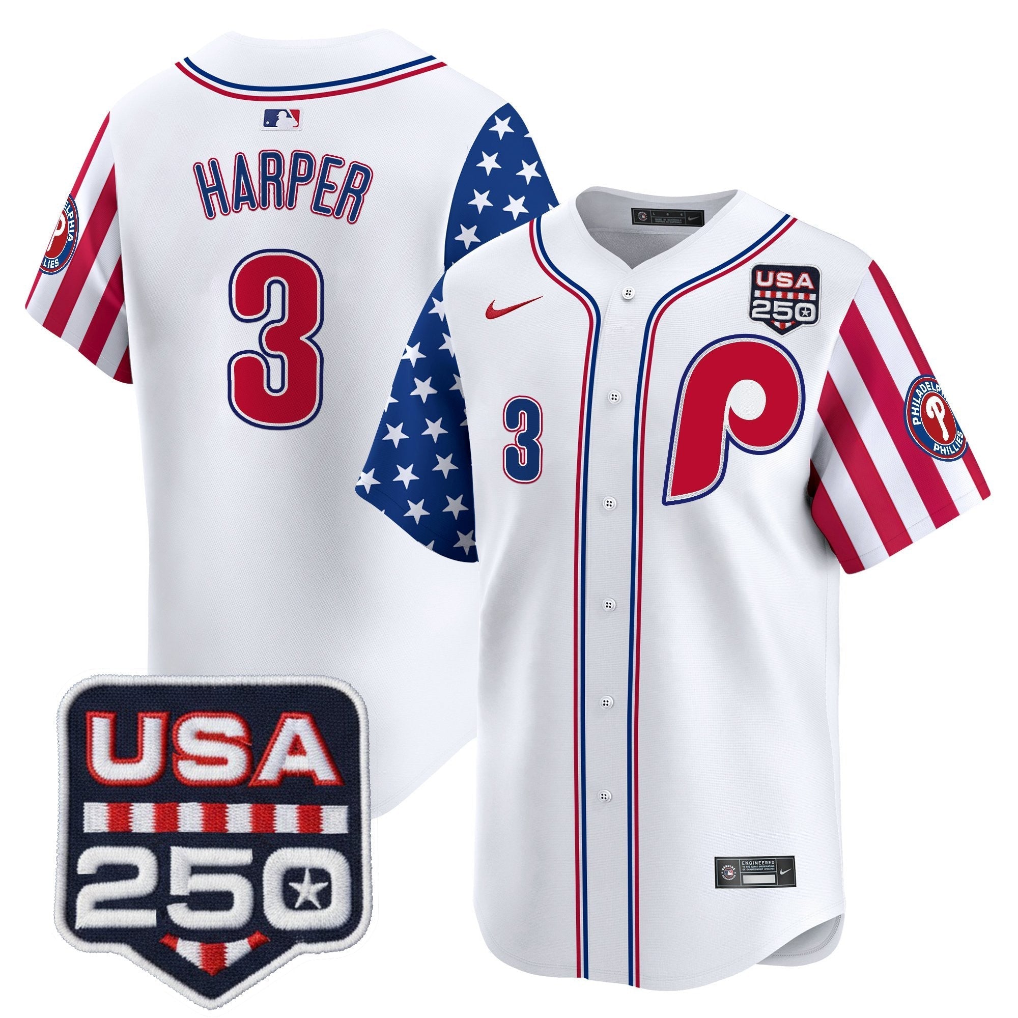 PHI America250 Edition Vapor Premier Limited Jersey - Stitched (2)