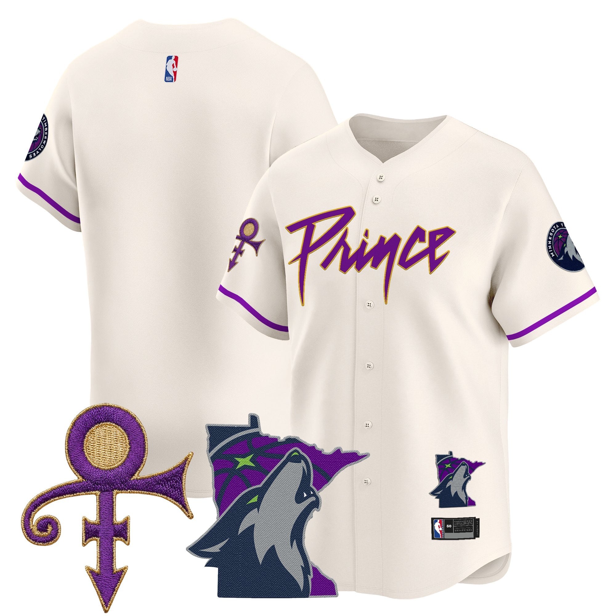 MIN Prince Patch Vapor Baseball Jersey - Stitched