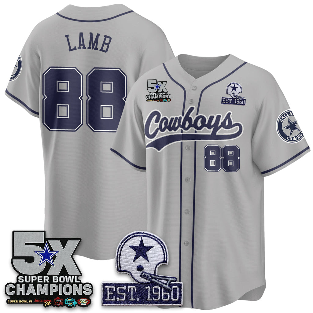 DAL 5-Time Champions Patch Limited Baseball Jersey - Stitched