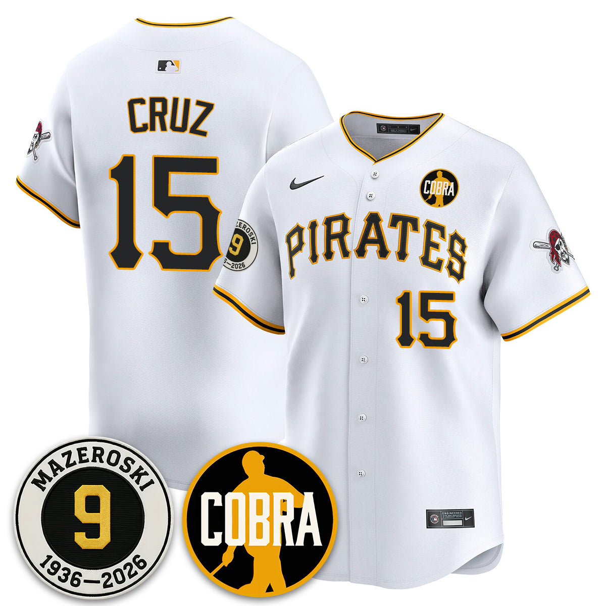 PIT Memories Vapor Limited Jersey - Bill Mazeroski Patch - Stitched