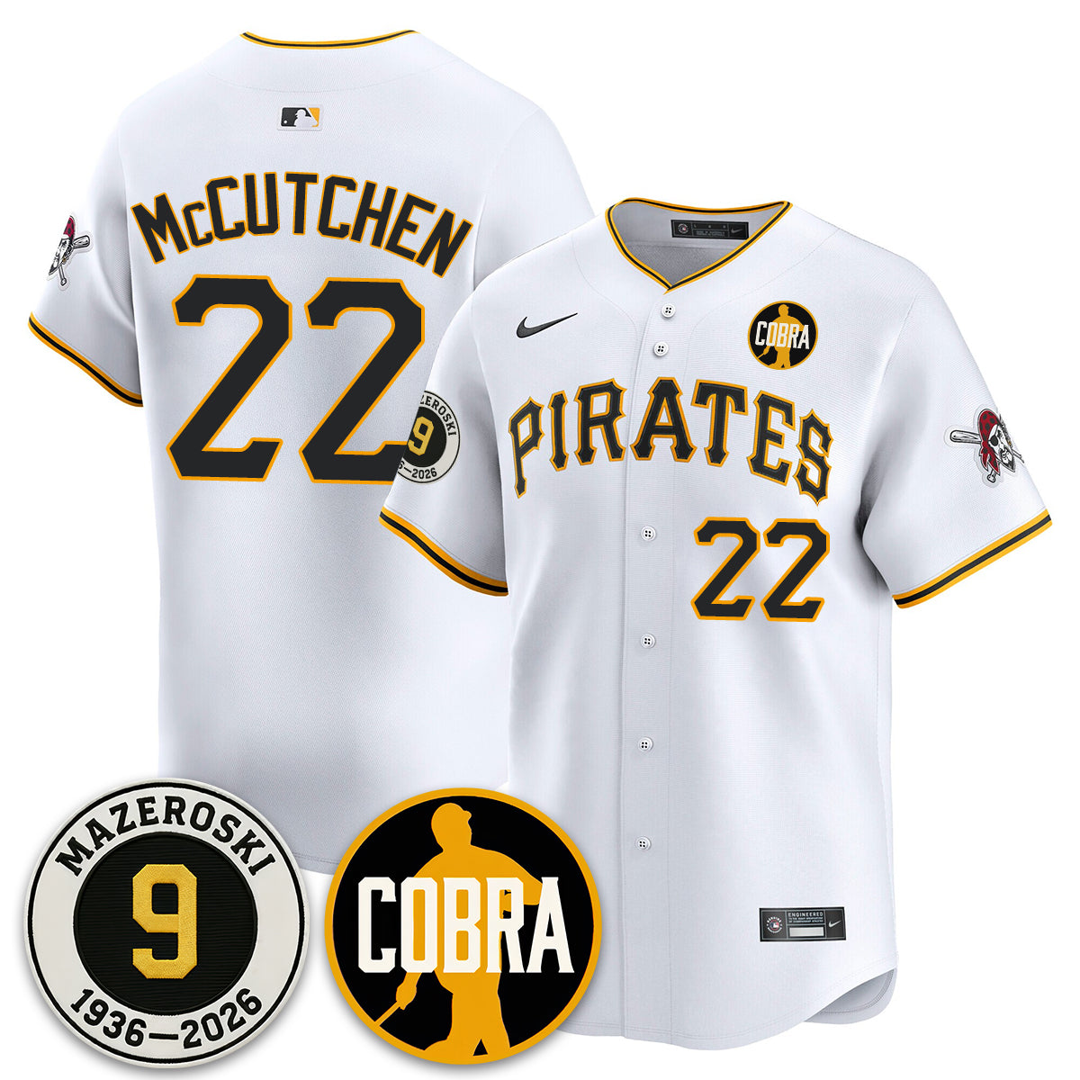 PIT Memories Vapor Limited Jersey - Bill Mazeroski Patch - Stitched