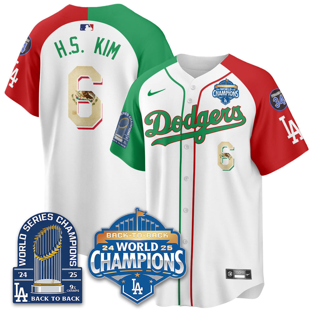 LAD Mexico World Series Champions Jersey - 9x Champs - Stitched