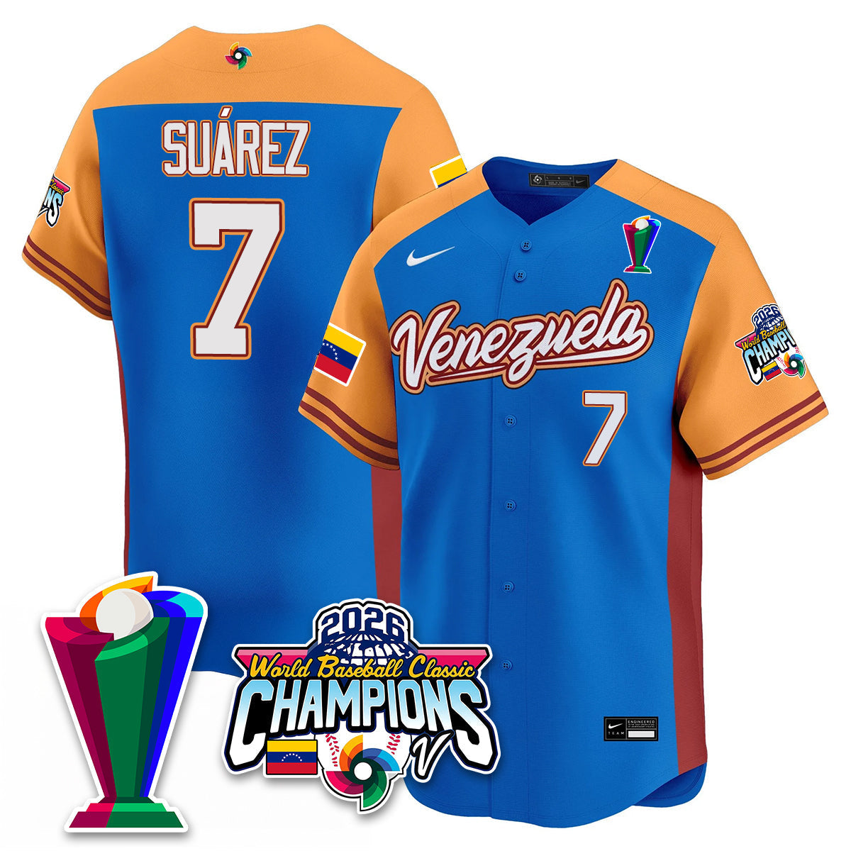 Venezuela Baseball 2026 World Baseball Classic Champions Limited Jersey V2 - Stitched