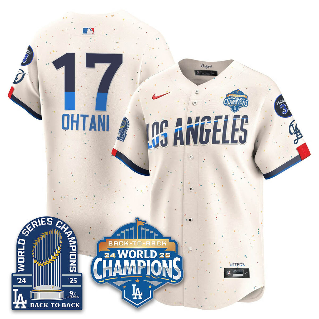 LAD 2025 World Series Champions  Gold Jersey - 9x Champs - Stitched