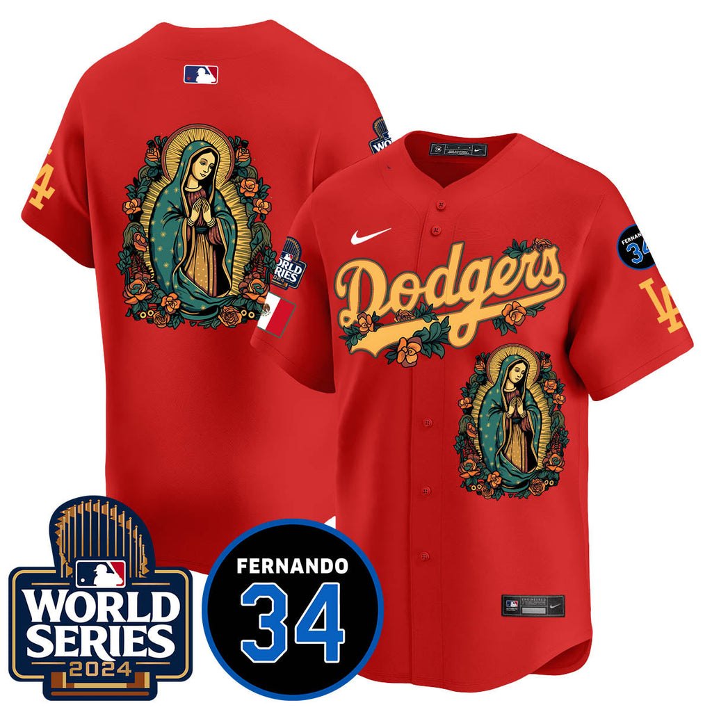 Dodgers Guadalupe - Fernando Valenzuela Memorial Jersey - Stitched