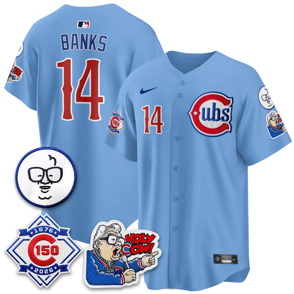 CHC 150th Anniversary Harry Caray Holy Cow Limited Navy Jersey - Stitched V2