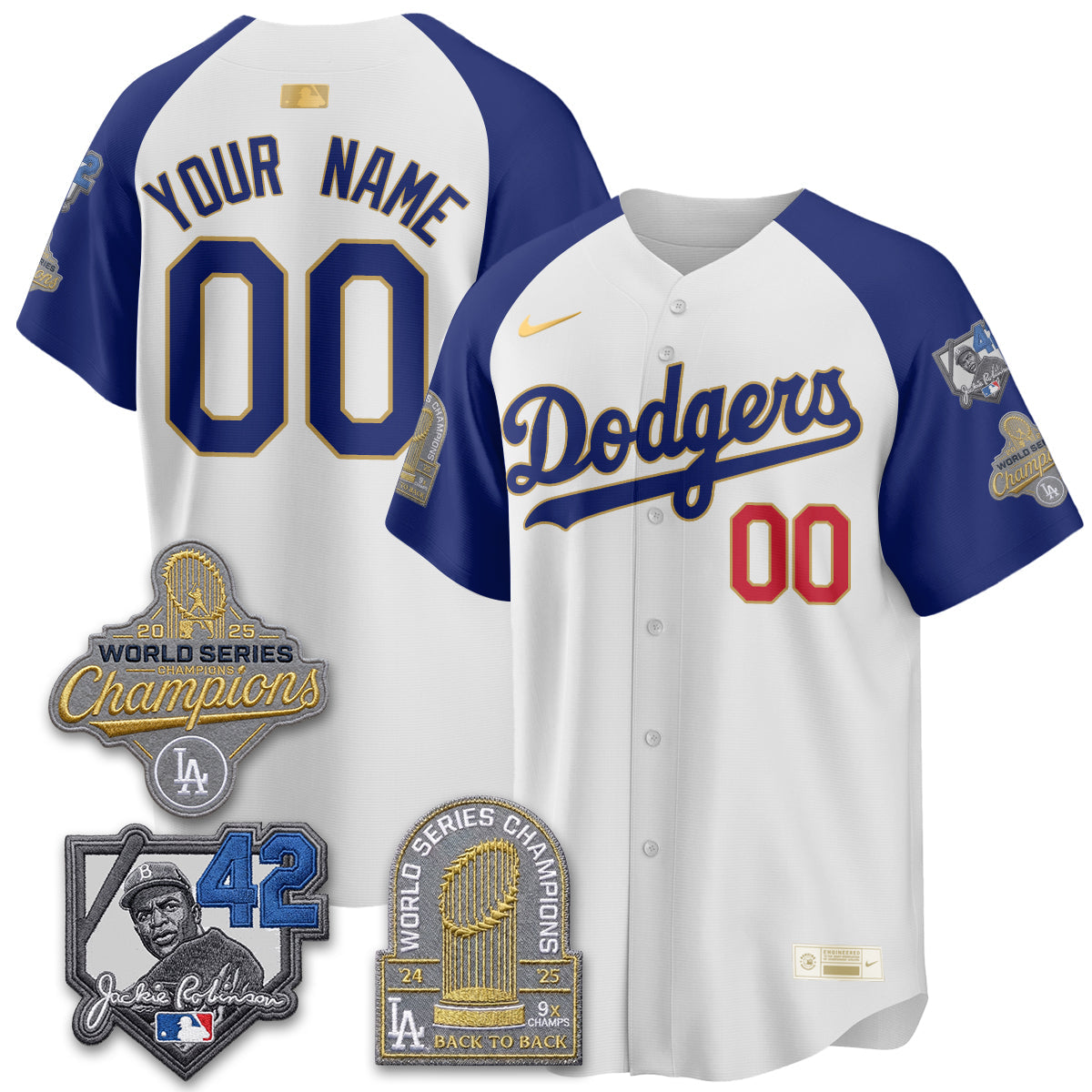 LAD 2026 Jackie Robinson New Era Vapor Custom Limited Jersey - Stitched