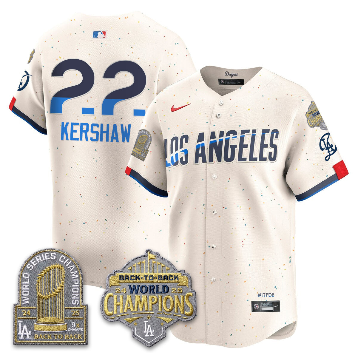 LAD Gold Collection Limited Gold Jersey - 9x & B2B Champs - Stitched
