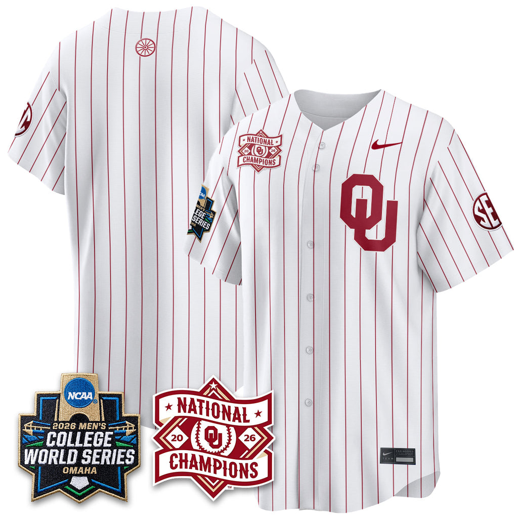 OU 2026 NCAA Baseball College World Series Champions Vapor Jersey - Stitched