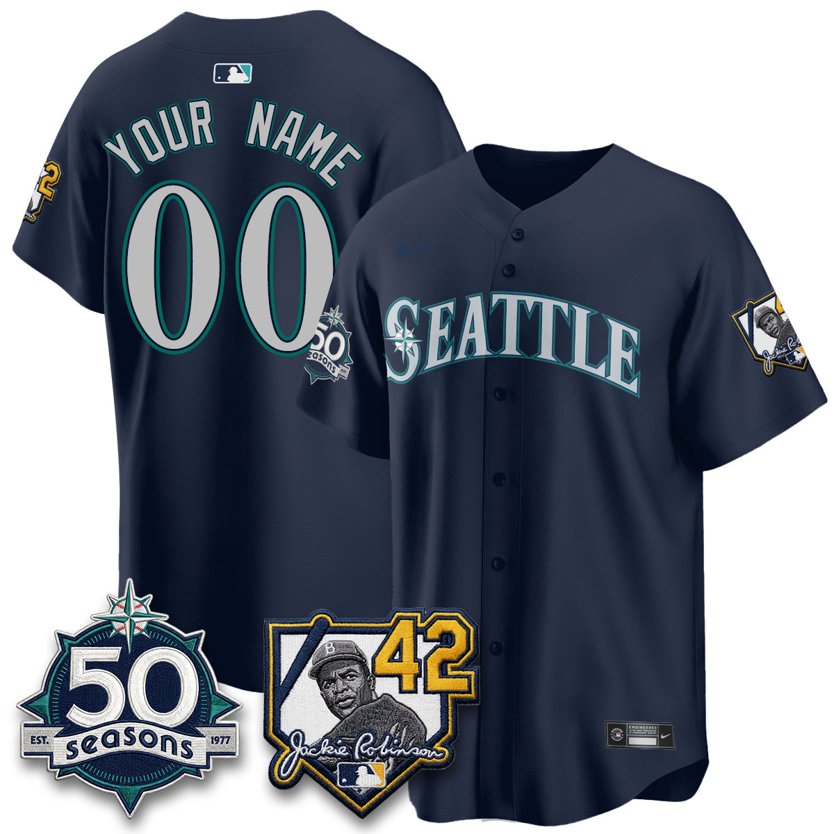 SEA 2026 Jackie Robinson New Era Vapor Custom Limited Jersey - Stitched