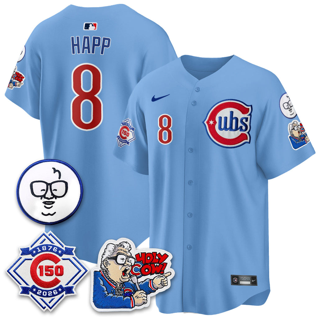 CHC 150th Anniversary Harry Caray Holy Cow Limited Navy Jersey - Stitched V2