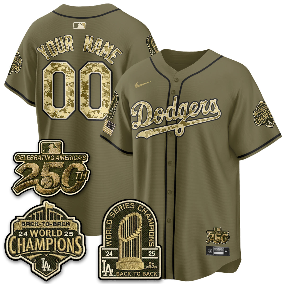 LAD Military Appreciation Game Day Custom Jersey V2 - Stitched