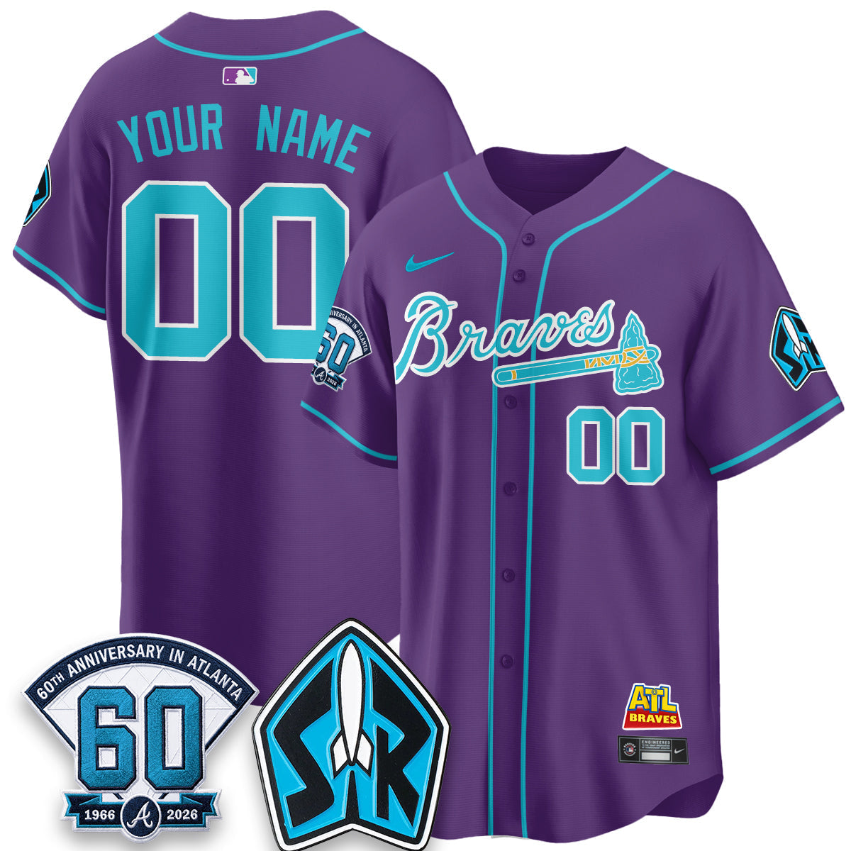 ATL 60th Anniversary Space Ranger Edition Vapor Limited Custom Jersey - Stitched