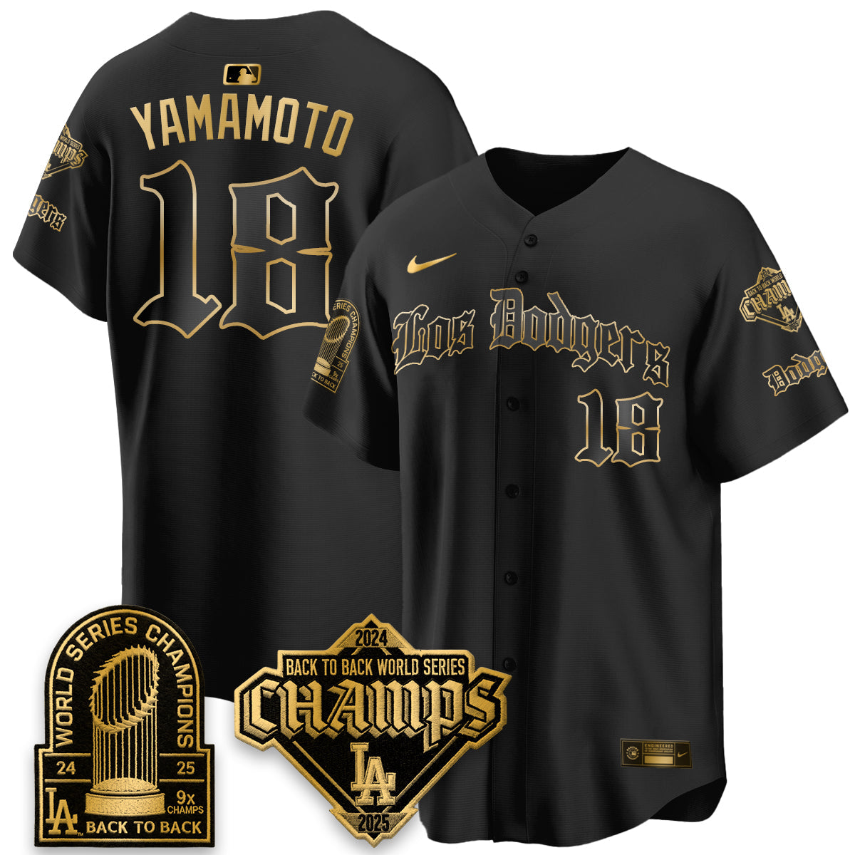 LAD World Series Champions B2B Patch Vapor Premier Limited Gothic Edition Jersey - Stitched