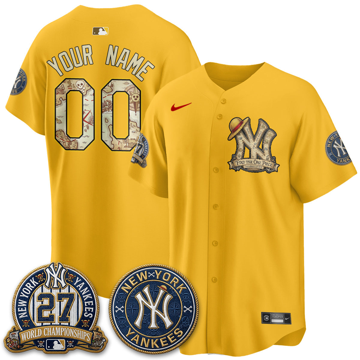 NYY x OP Japanese Cartoon Limited Custom Jersey -  Stitched