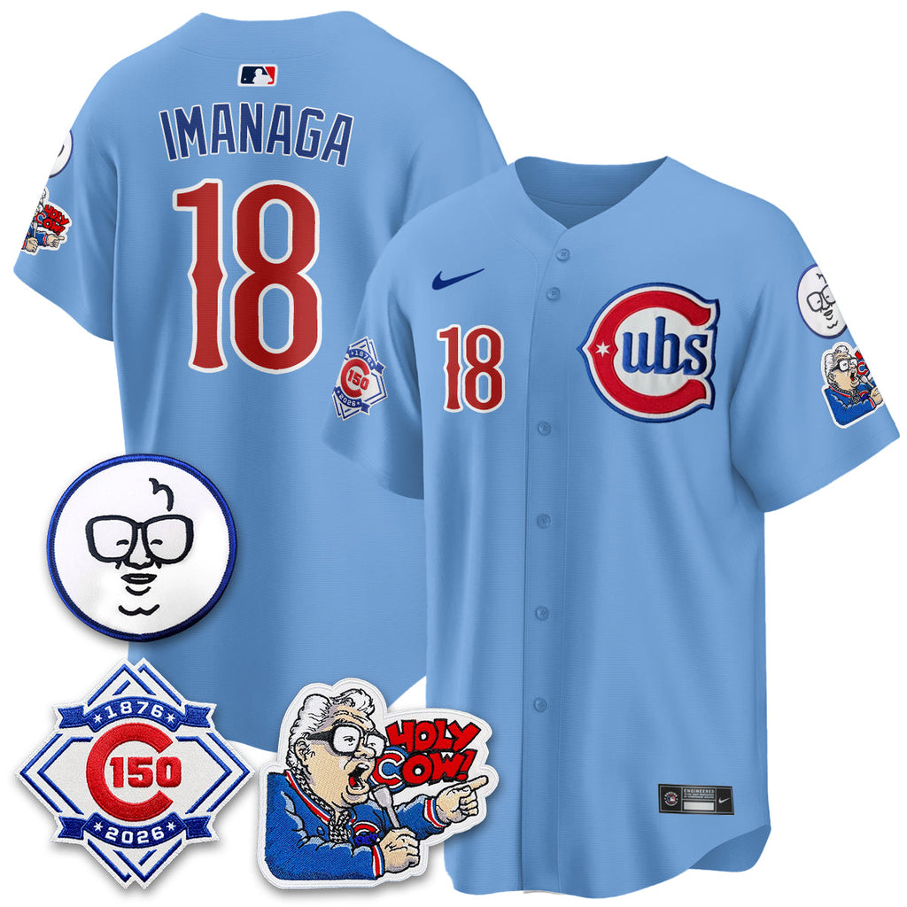 CHC 150th Anniversary Harry Caray Holy Cow Limited Navy Jersey - Stitched V2