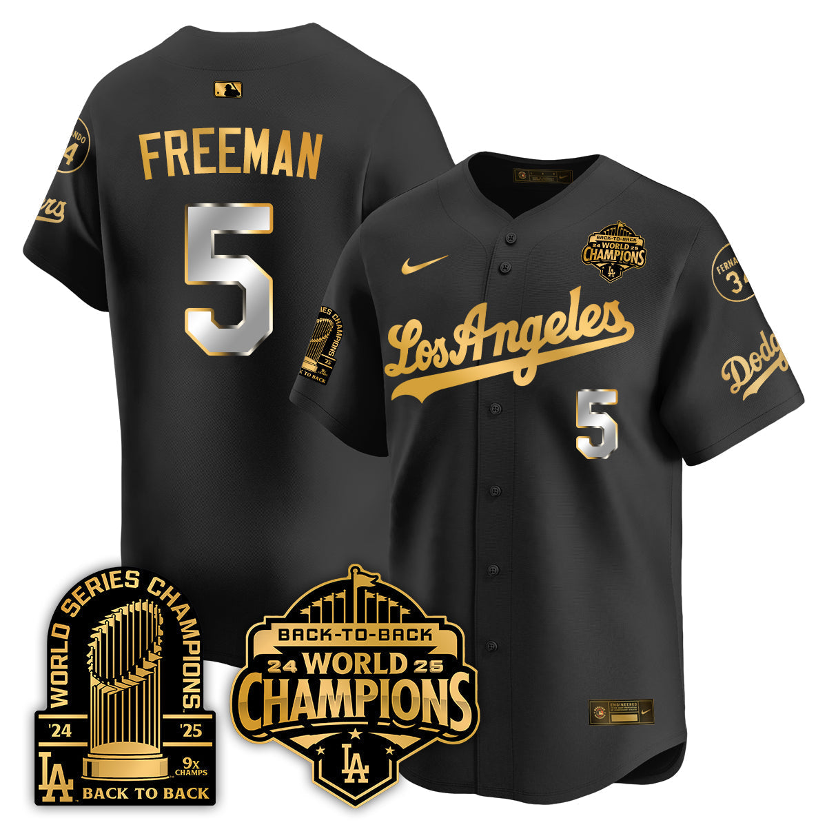 LAD Alternate  Vapor Limited Jersey - 9x Champs - Stitched