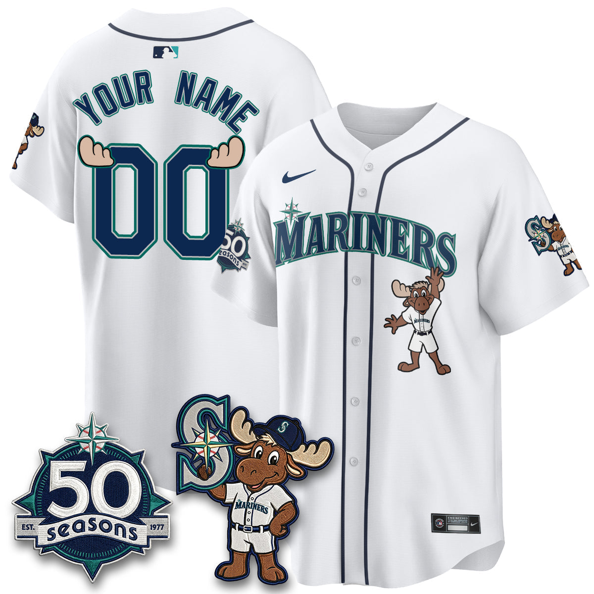 SEA Mascot Custom Jersey - Stitched