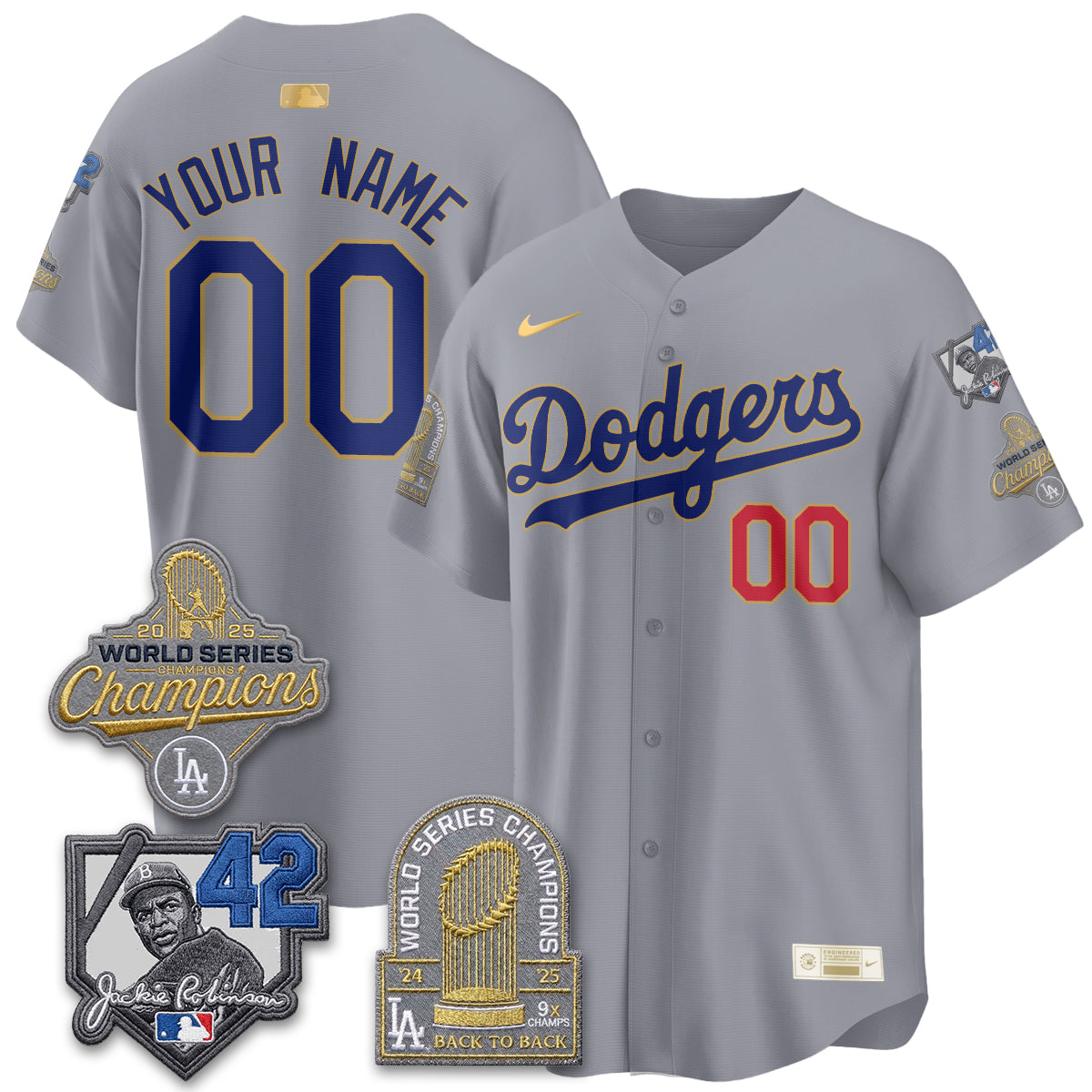 LAD 2026 Jackie Robinson New Era Vapor Custom Limited Jersey - Stitched
