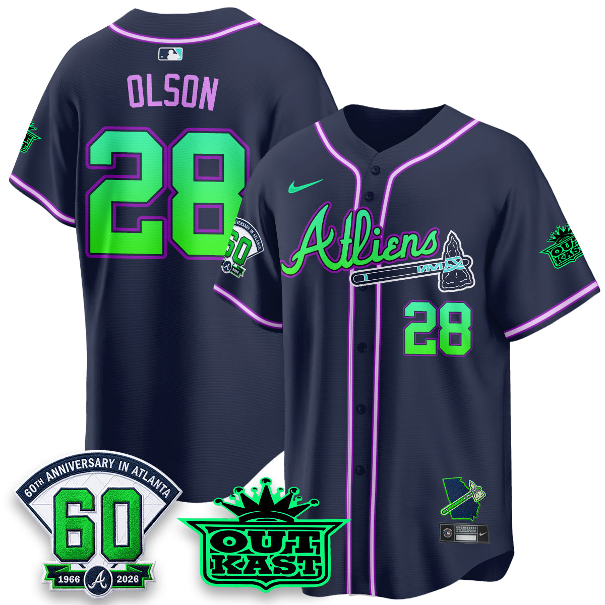 ATL x Atliens Cool Base Galaxy Version Jersey - Stitched (44)