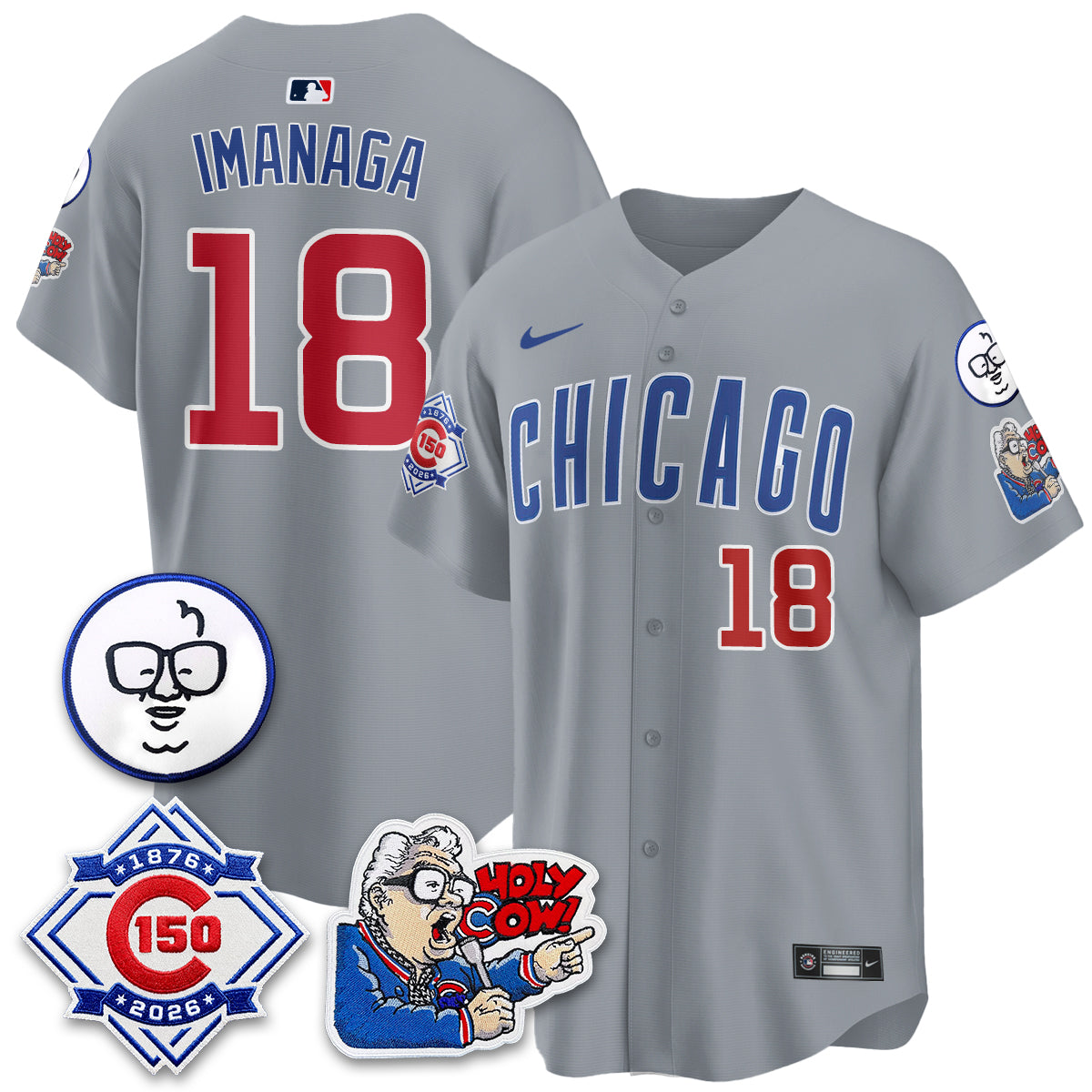 CHC 150th Anniversary Harry Caray Holy Cow Vapor Premier Limited Jersey - Stitched V2