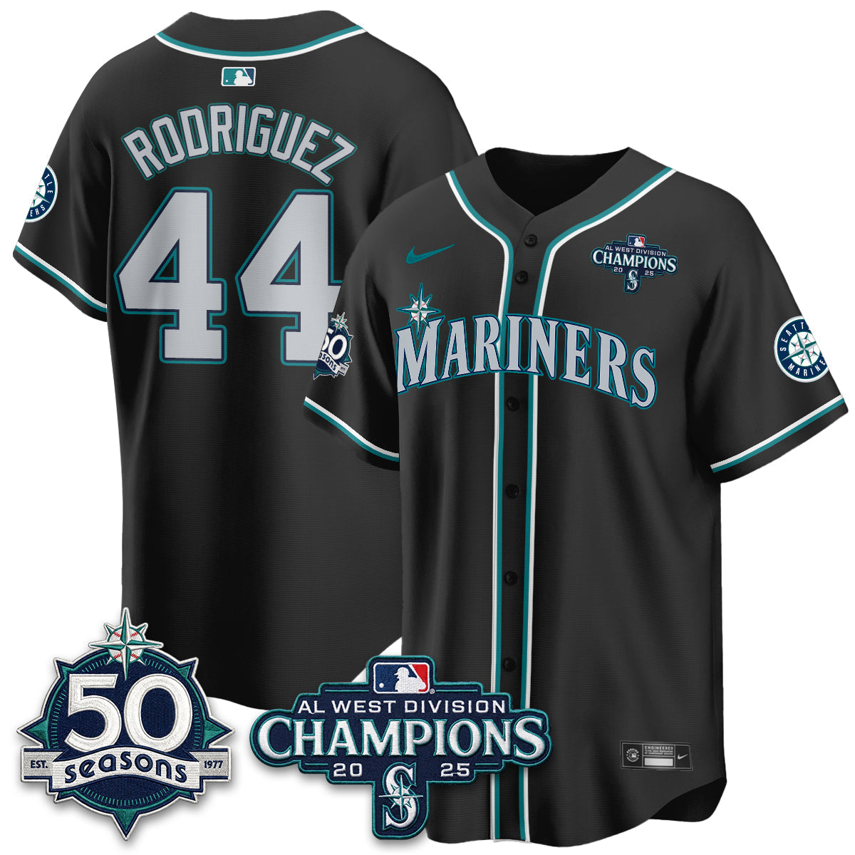SEA 50th Anniversary Black Out Style Vapor Premier Limited Jersey - Stitched