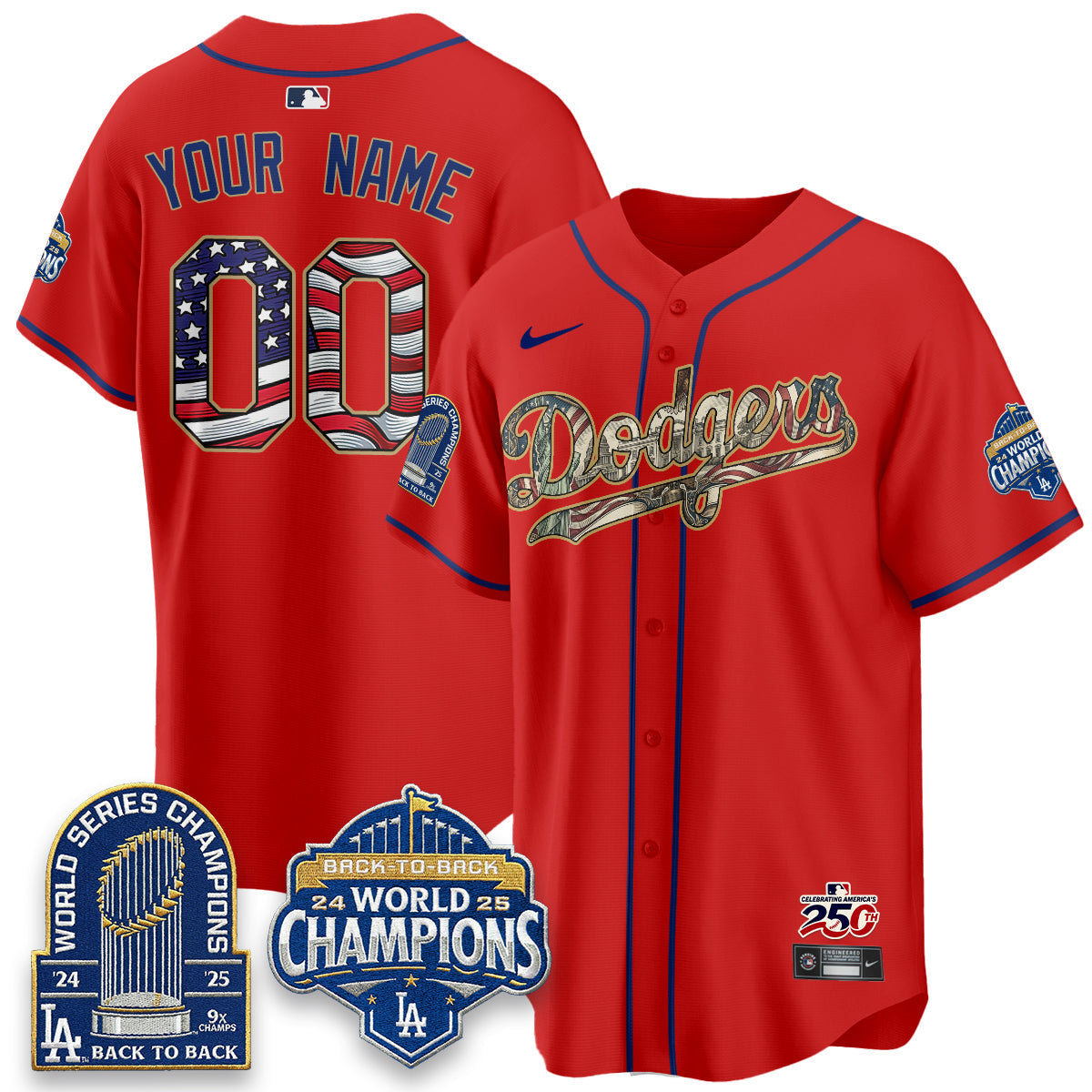 LAD 2026 Independence Day USA Vapor Limited Custom Jersey - Stitched