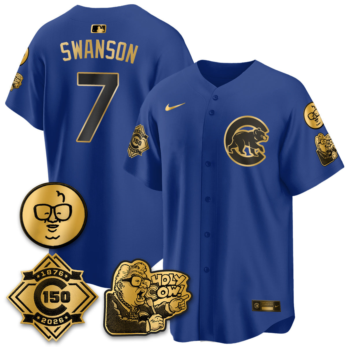 CHC 150th Anniversary Harry Caray Holy Cow Vapor Premier Limited Jersey - Stitched V3