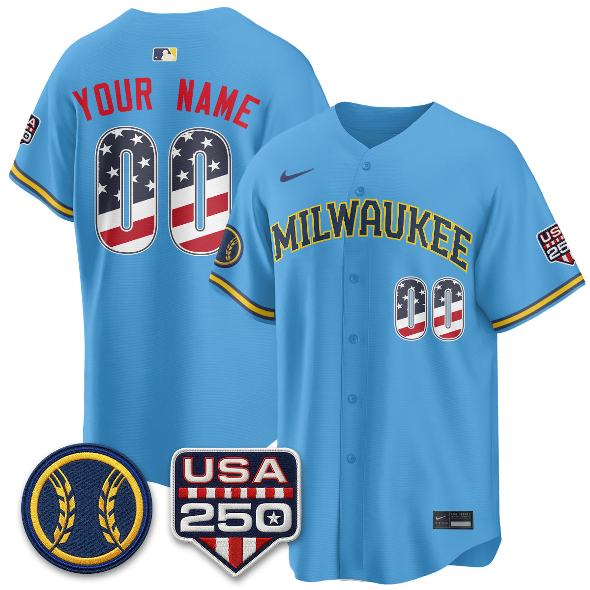 MIL Fourth of July Vapor Limited Custom Jersey - Stitched