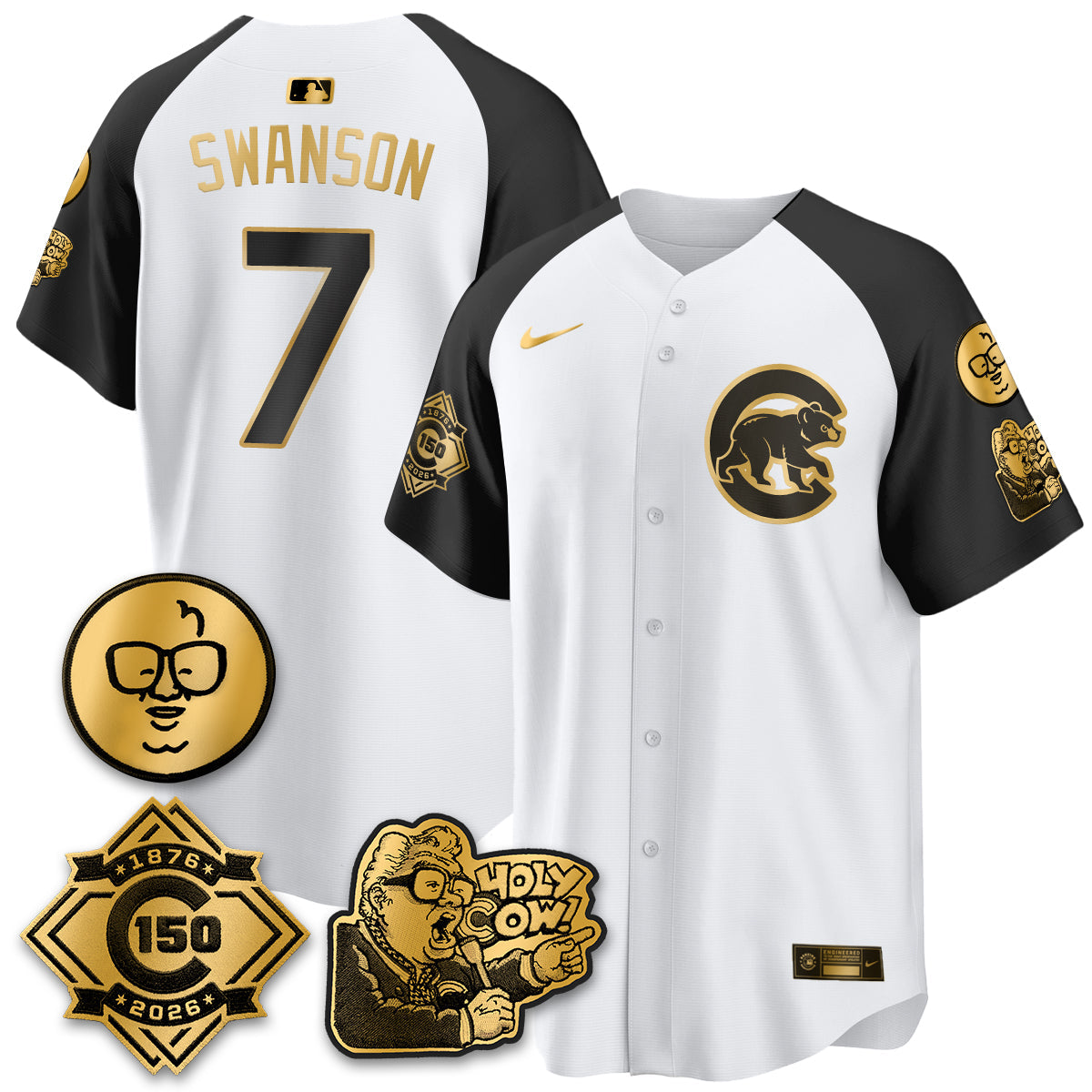 CHC 150th Anniversary Harry Caray Holy Cow Vapor Premier Limited Jersey - Stitched V3