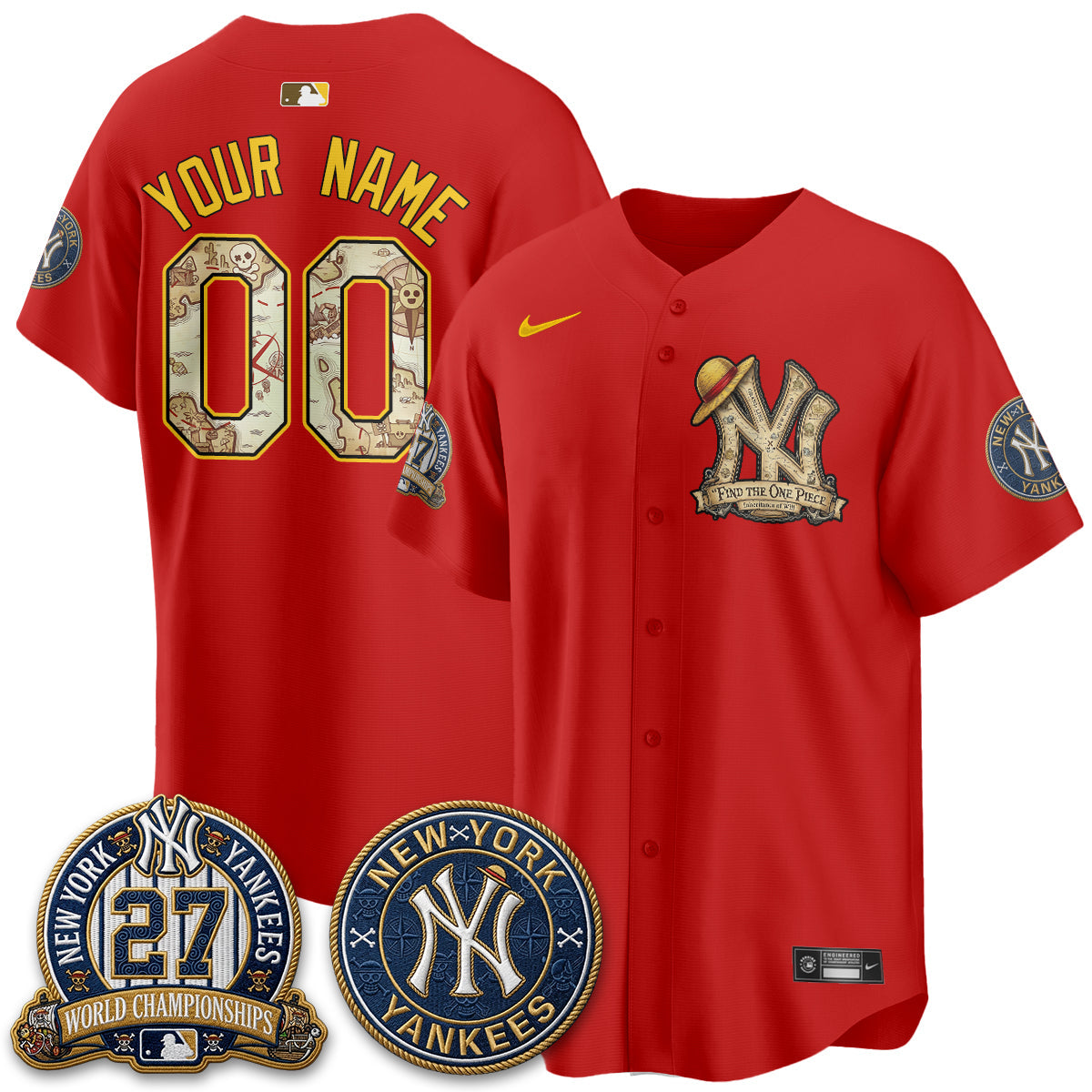 NYY x OP Japanese Cartoon Limited Custom Jersey -  Stitched