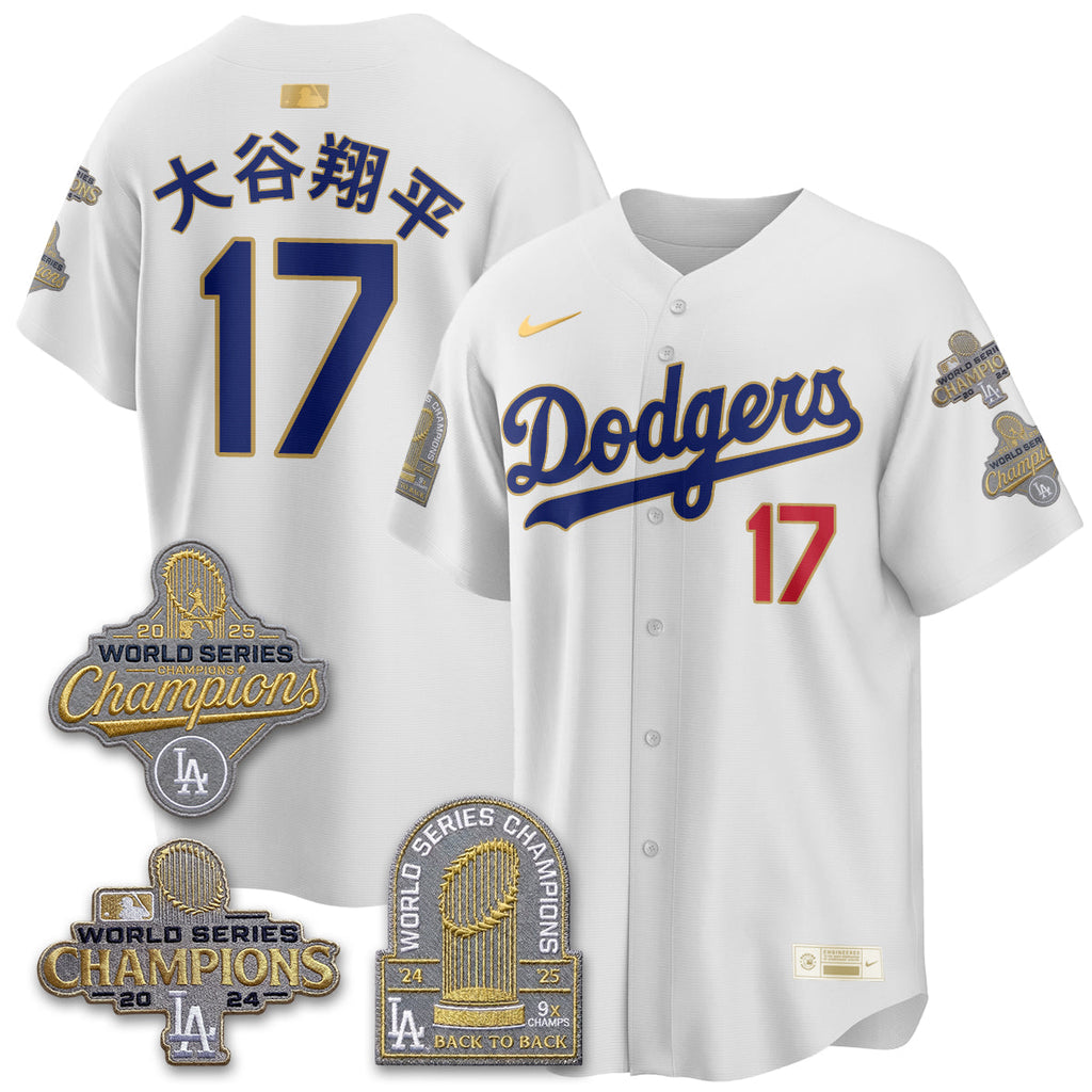LAD Gold Collection Stadium Vapor Limited Jersey - Back to Back 9x Champs - Stitched