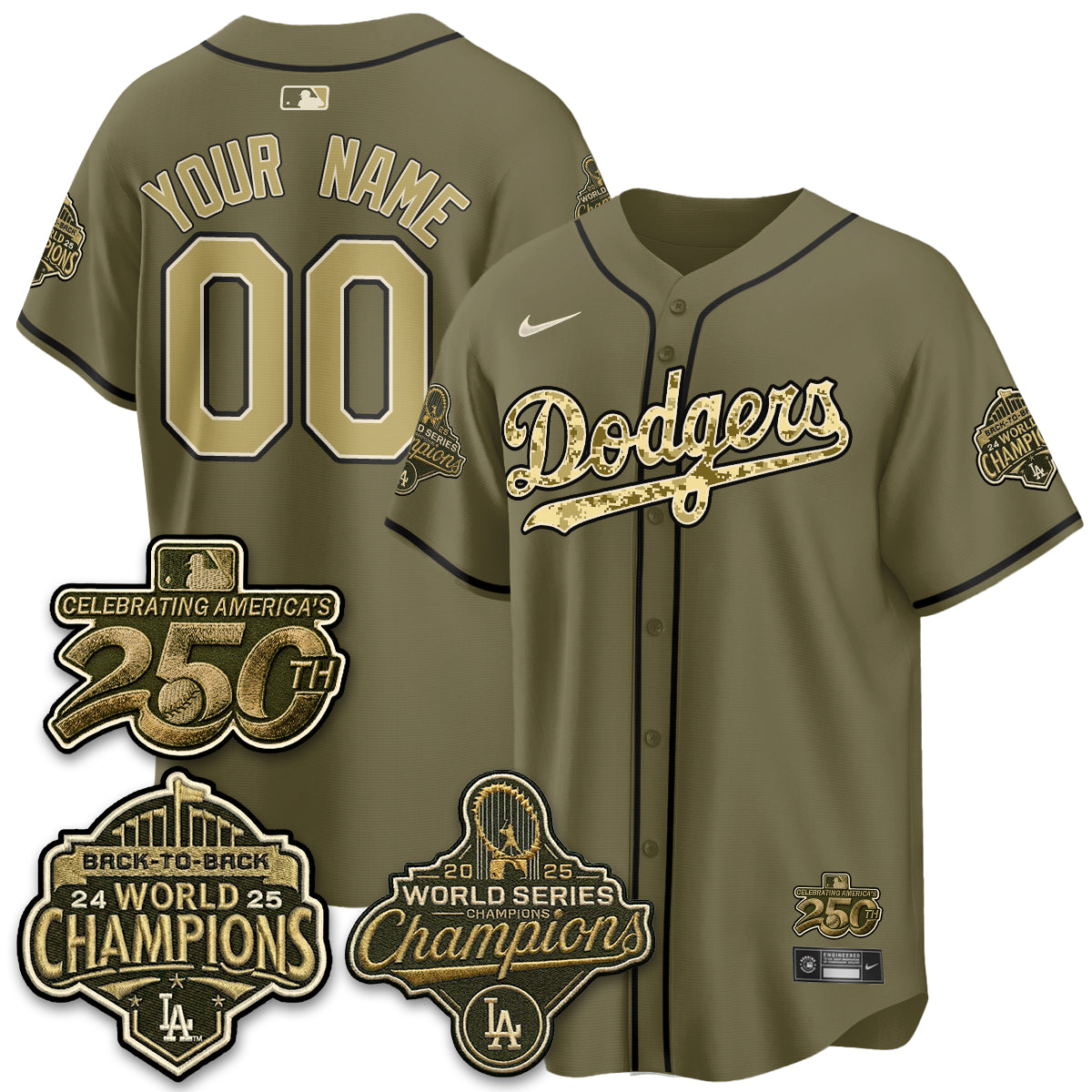 LAD Military Appreciation Game Day Custom Jersey -Stitched