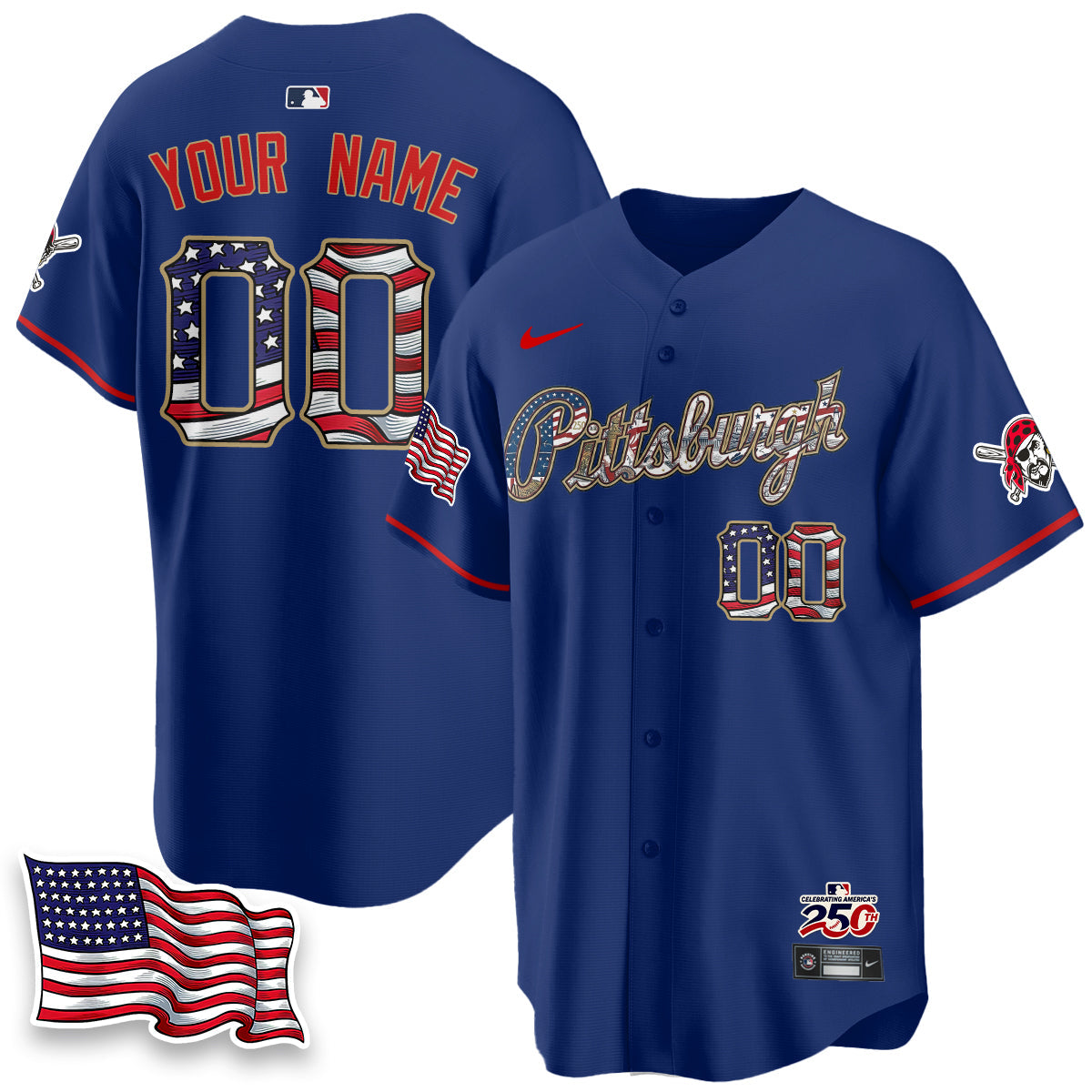 PIT 2026 Independence Day USA Vapor Limited Custom Jersey - Stitched