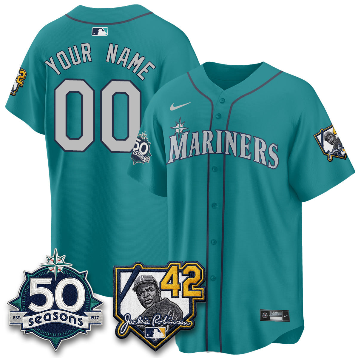 SEA 2026 Jackie Robinson New Era Vapor Custom Limited Jersey - Stitched