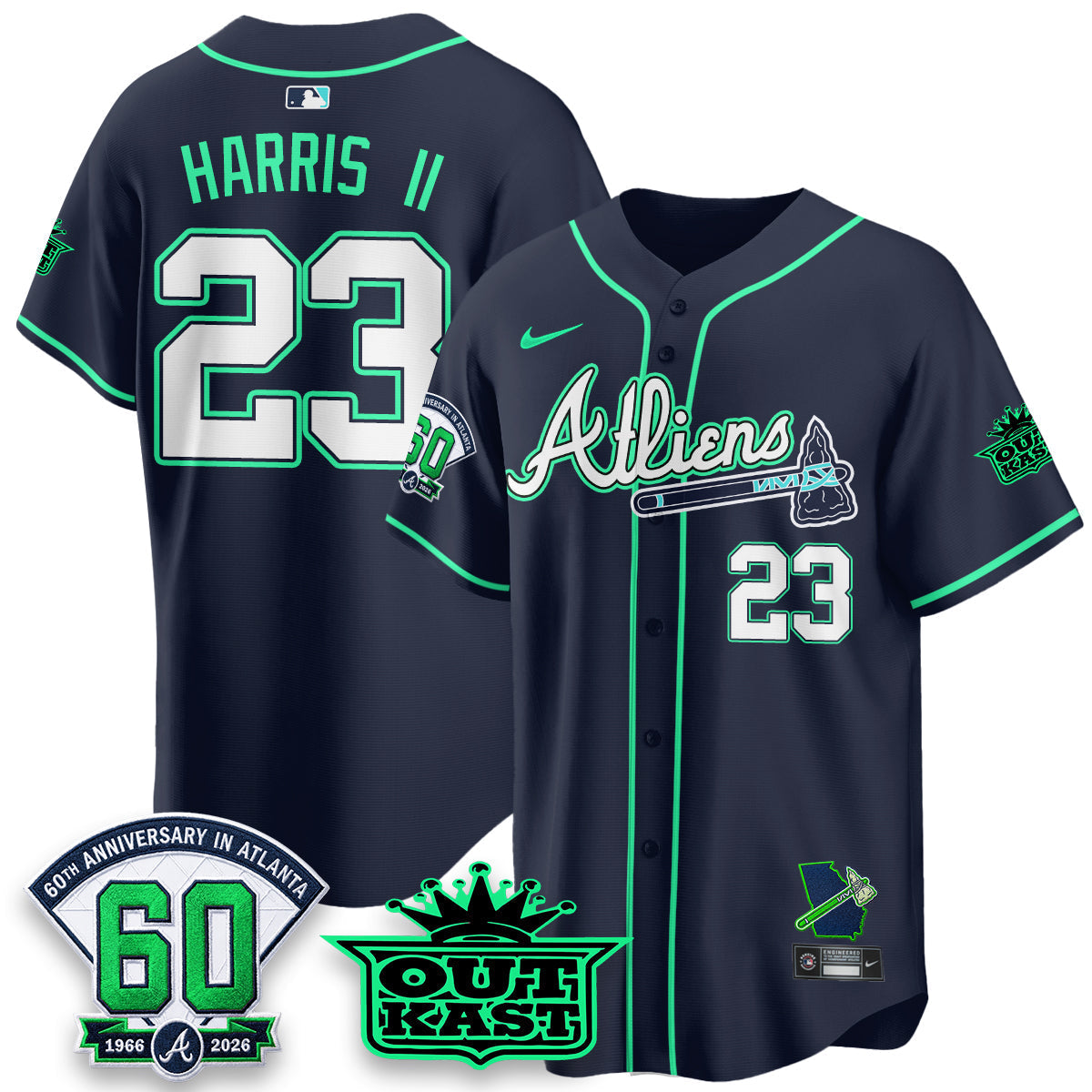 ATL x Atliens Cool Base Galaxy Version Jersey - Stitched (44)