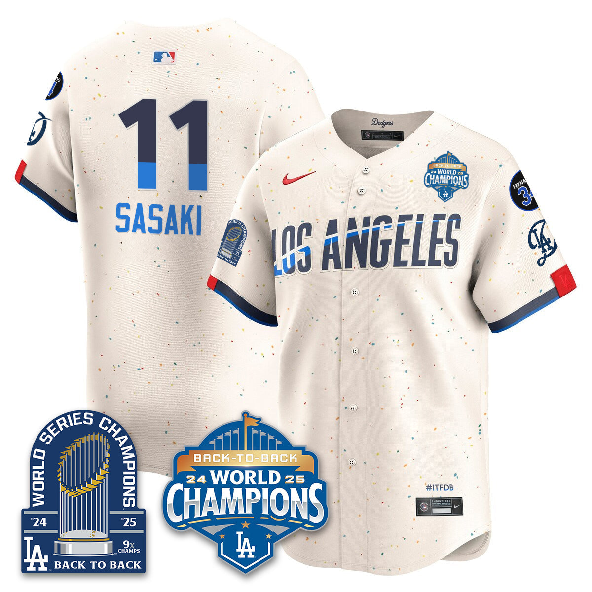 LAD Alternate  Vapor Limited Jersey - 9x Champs - Stitched