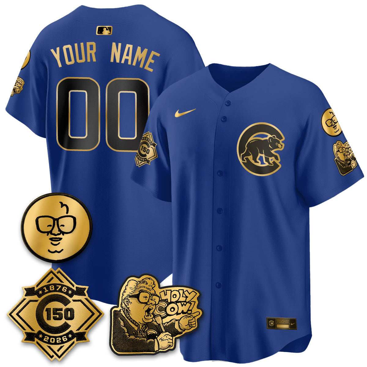 CHC 150th Anniversary Harry Caray Holy Cow Vapor Premier Limited Custom Jersey - Stitched V3