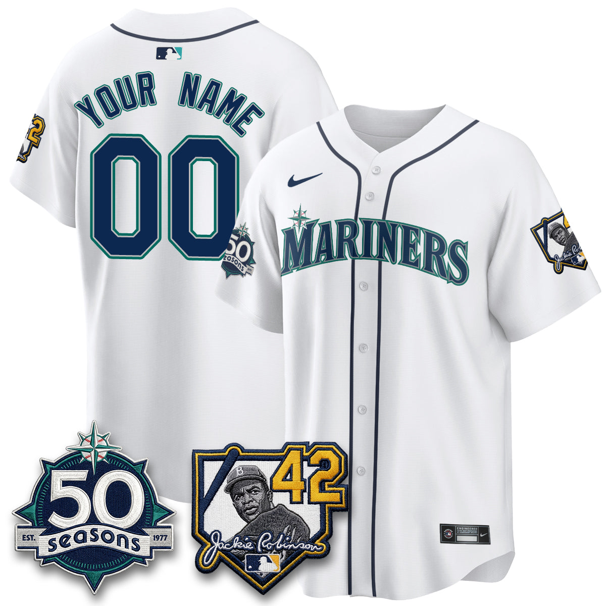 SEA 2026 Jackie Robinson New Era Vapor Custom Limited Jersey - Stitched