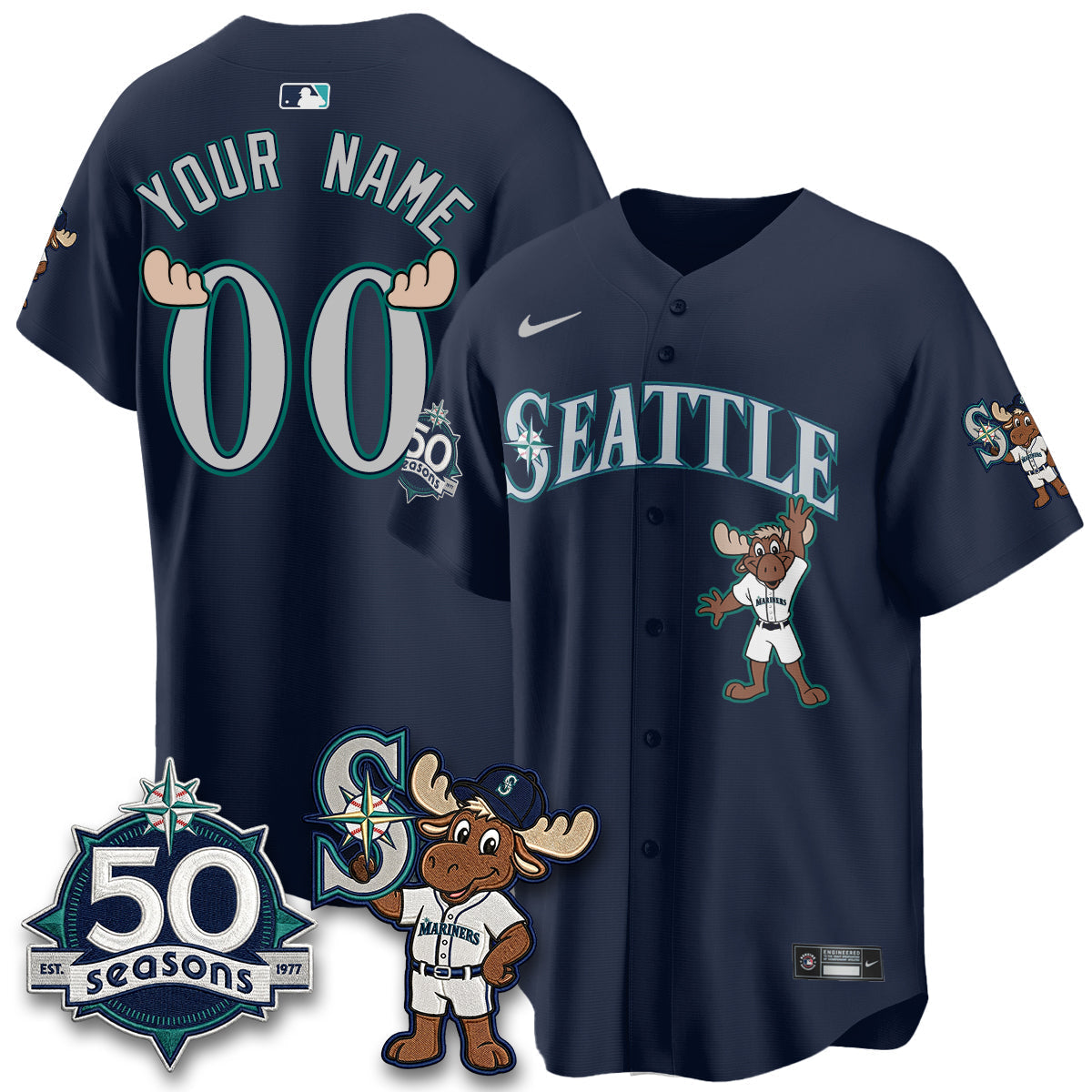SEA Mascot Custom Jersey - Stitched