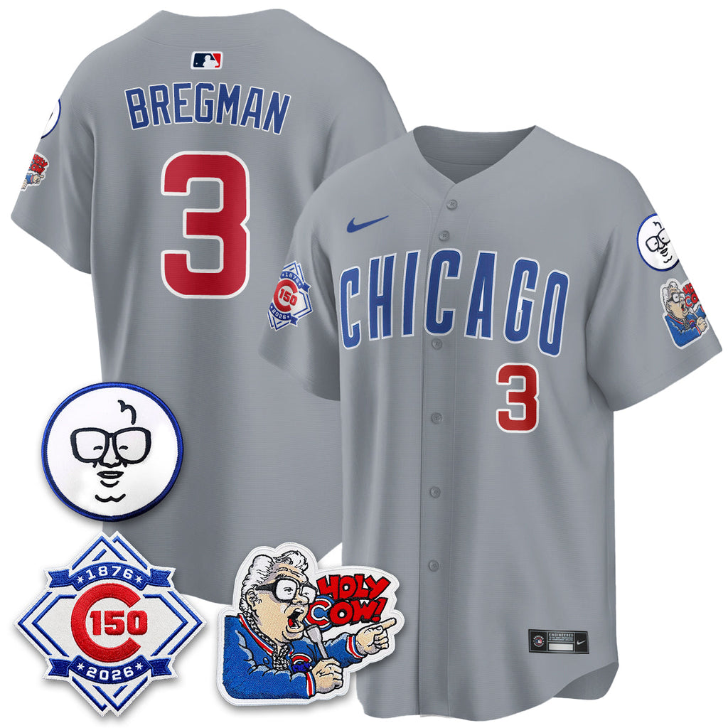 CHC 150th Anniversary Harry Caray Holy Cow Limited Navy Jersey - Stitched V2